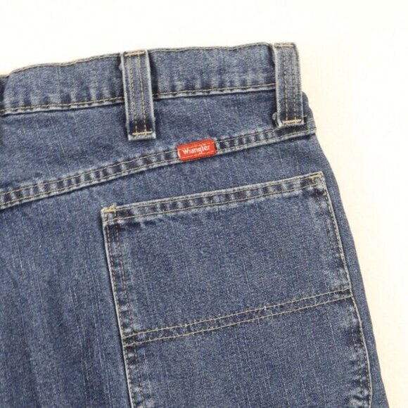 Wrangler Jeans Mens 36x30 (Fits 38x30) Blue Straight Leg Lined Hammer Hoop - Picture 7 of 10